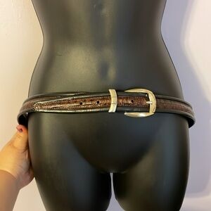 Brighton Leather Black with Brown Inlay design Reptile  size 36